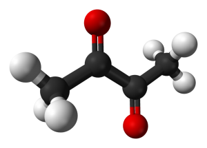 Diacetyl · by Ben Mills - Own work, Public Domain, https://commons.wikimedia.org/w/index.php?curid=3067696